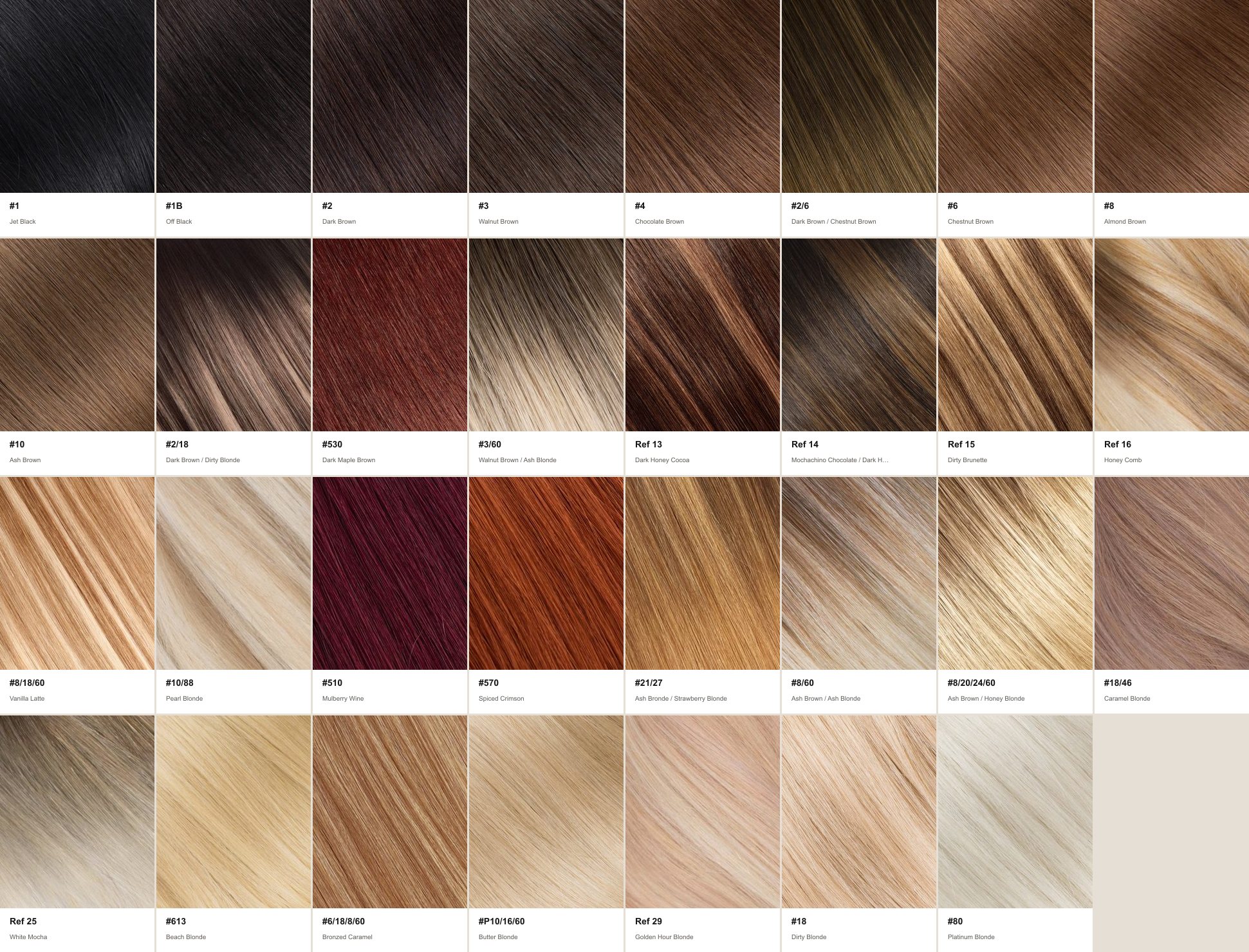 DS HAIR Colour Chart 2 with 31 individual shade references