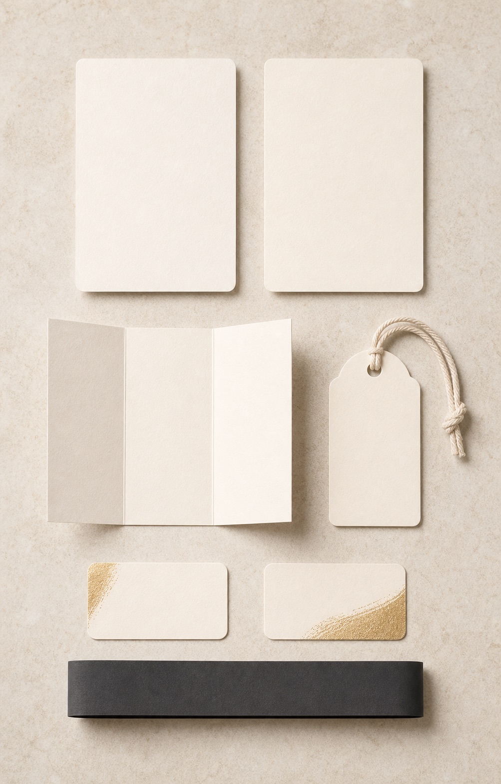 Blank care cards, insert, hang tag and label concepts for private-label hair products