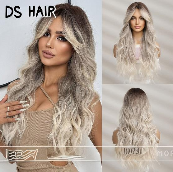 Synthetic Wavy with Side-Swept Bangs Long Wig DSW-2511 product reference