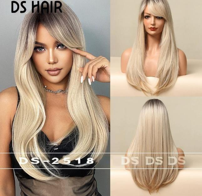 Synthetic Wavy with Side-Swept Bangs Wig DSW-2518 product reference