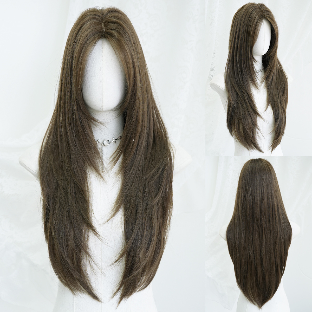 Synthetic with Side-Swept Bangs Wig DSW-2519 product reference
